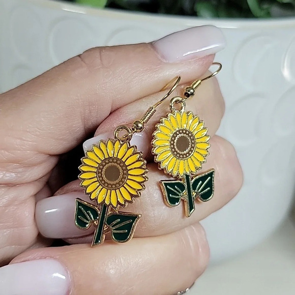Sunflower Drop Earrings - Picture 4 of 5
